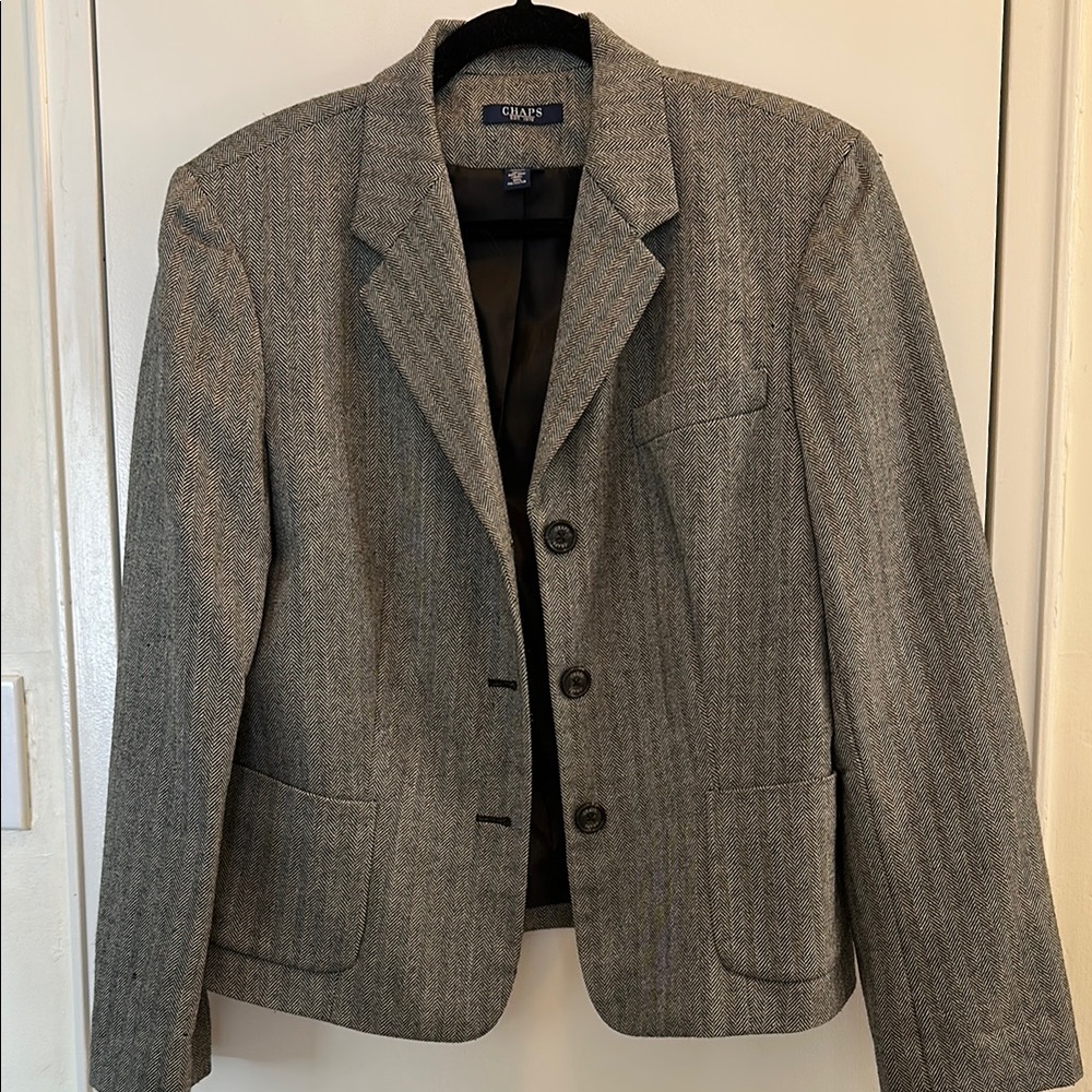 Chaps Black and White Blazer Classic Tailored Fit